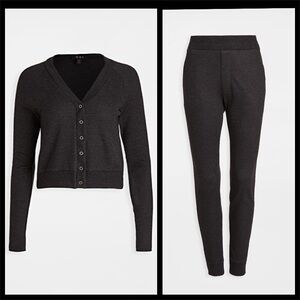Alala Charcoal Thermal 2 pc Cardigan + Joggers Set XS $280